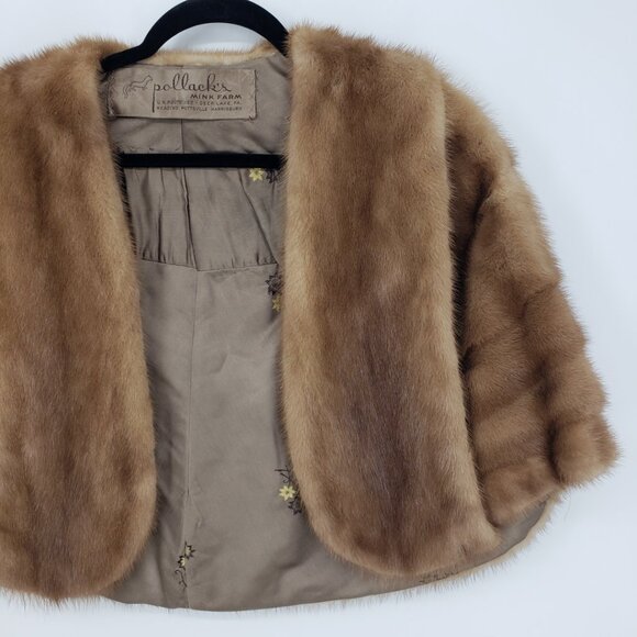 Vintage Brown Fur Cape - Picture 5 of 8